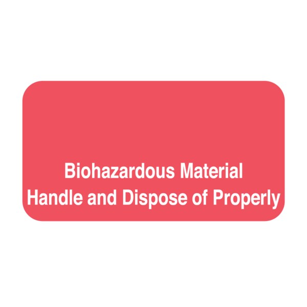 Biohazardous Mtl. Handle Dispose of Property 1-5/8"x7/8" Violet w/Blk